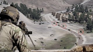 Convoy Ambushed by American Sniper | M107 heavy-caliber sniper rifle | ARMA 3: Milsim