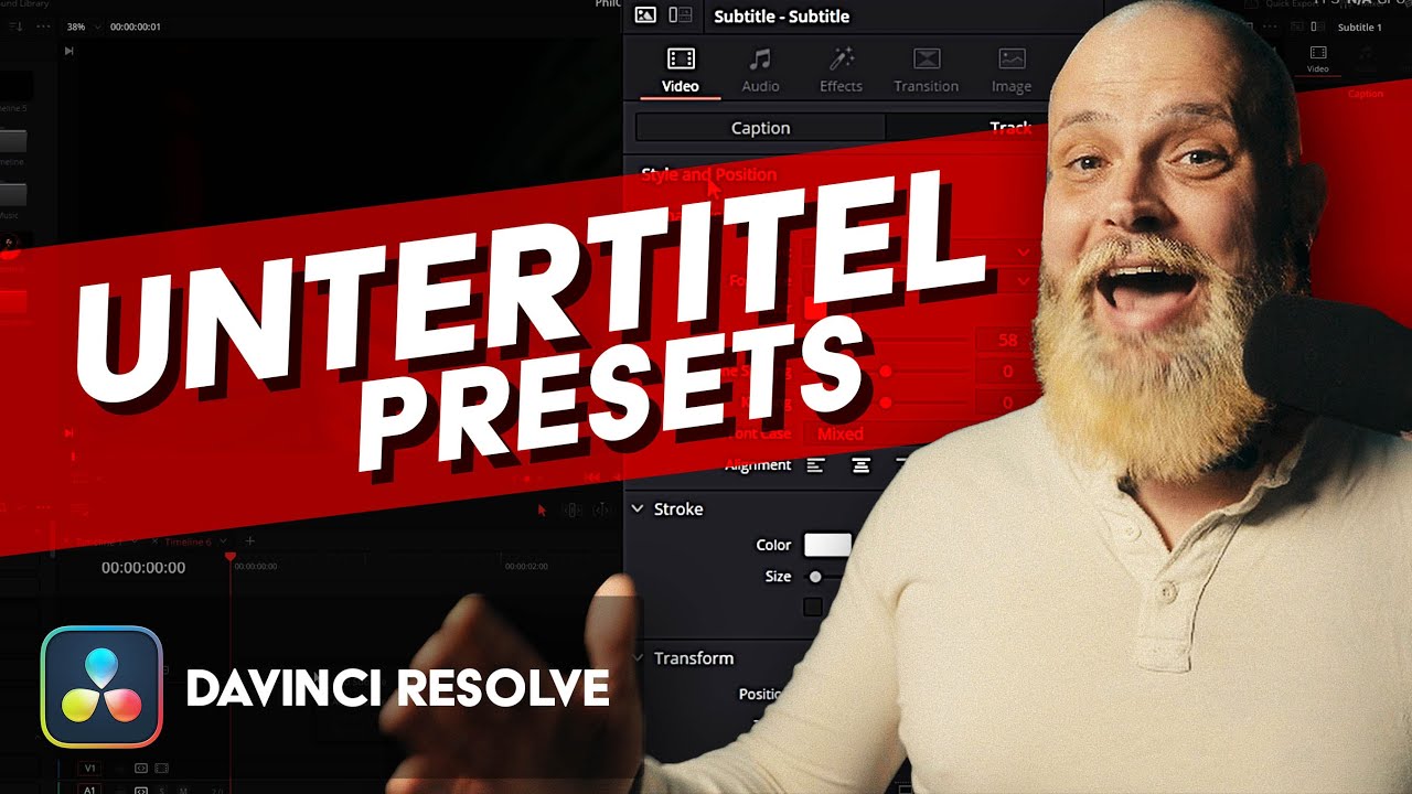 ⚠ Untertitel-Presets in DaVinci Resolve – Erstelle dein eigenes Preset ...