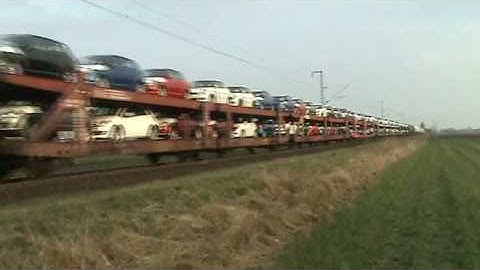 Mixed freight train Railion,DB schenker at Breyel Germany,March 1,2009