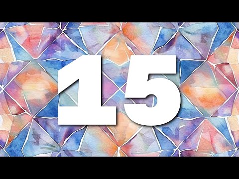 Countdown Timer | Pastel Geometric Background | 15 seconds