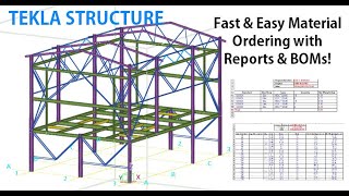 Tekla Structures Fast & Easy Material Ordering with Reports & BOMs!