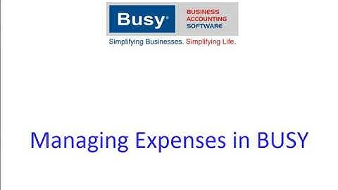 Managing Expenses