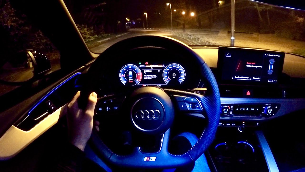 New Audi A4 2020 S Line Night Pov Test Drive Nice Ambient Lighting 35 Tdi 163 Ps