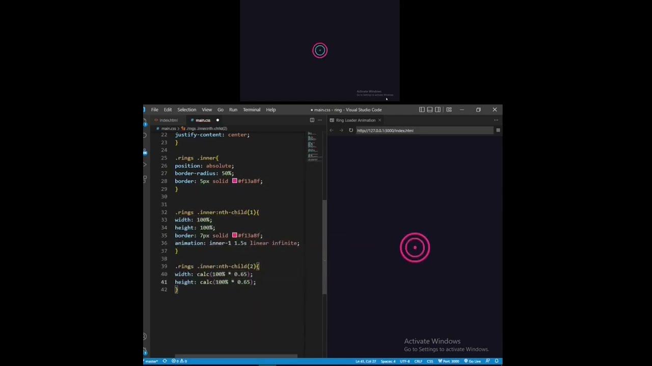 Amazing Ring Loading Animation | HTML & CSS - YouTube