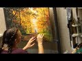 Autumn Acrylic Painting Landscape Drawing Art | Осенний пейзаж акрилом. Живопись Искусство | 아크릴화