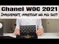 CHANEL Wallet on Chain (WOC) 2021 in black caviar with gold hardware, review of the new improvements