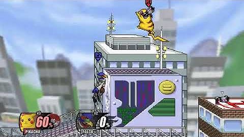 Super Smash Flash 2 (Beta) - Level 9 CPU Duel [9]: Pikachu vs Falco at Saffron City