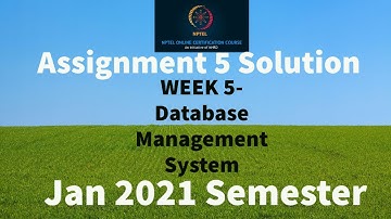 NPTEL Database Management System Assignment 5 Answers | DBMS Week-5 Quiz Answers 2021 | NPTEL #DBMS