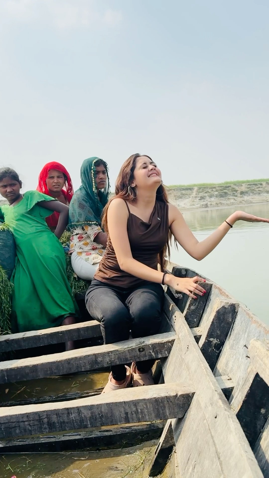 My Village Ayodhya and i am in my own boat in sharayu river #bindasskavya #shorts