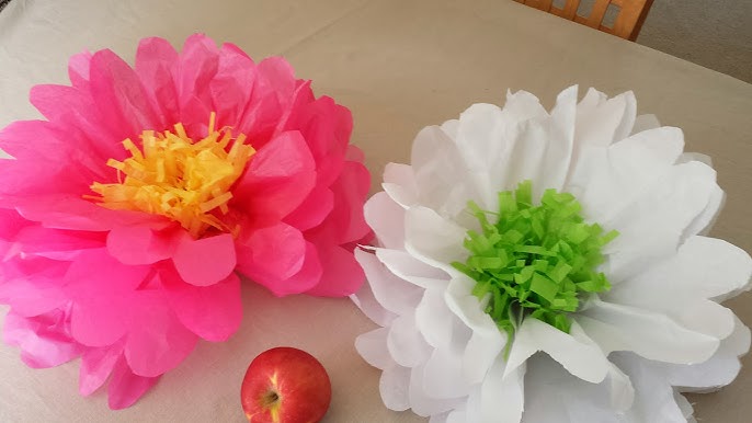 Tri-Color Tissue Paper Flowers - Hey, Let's Make Stuff