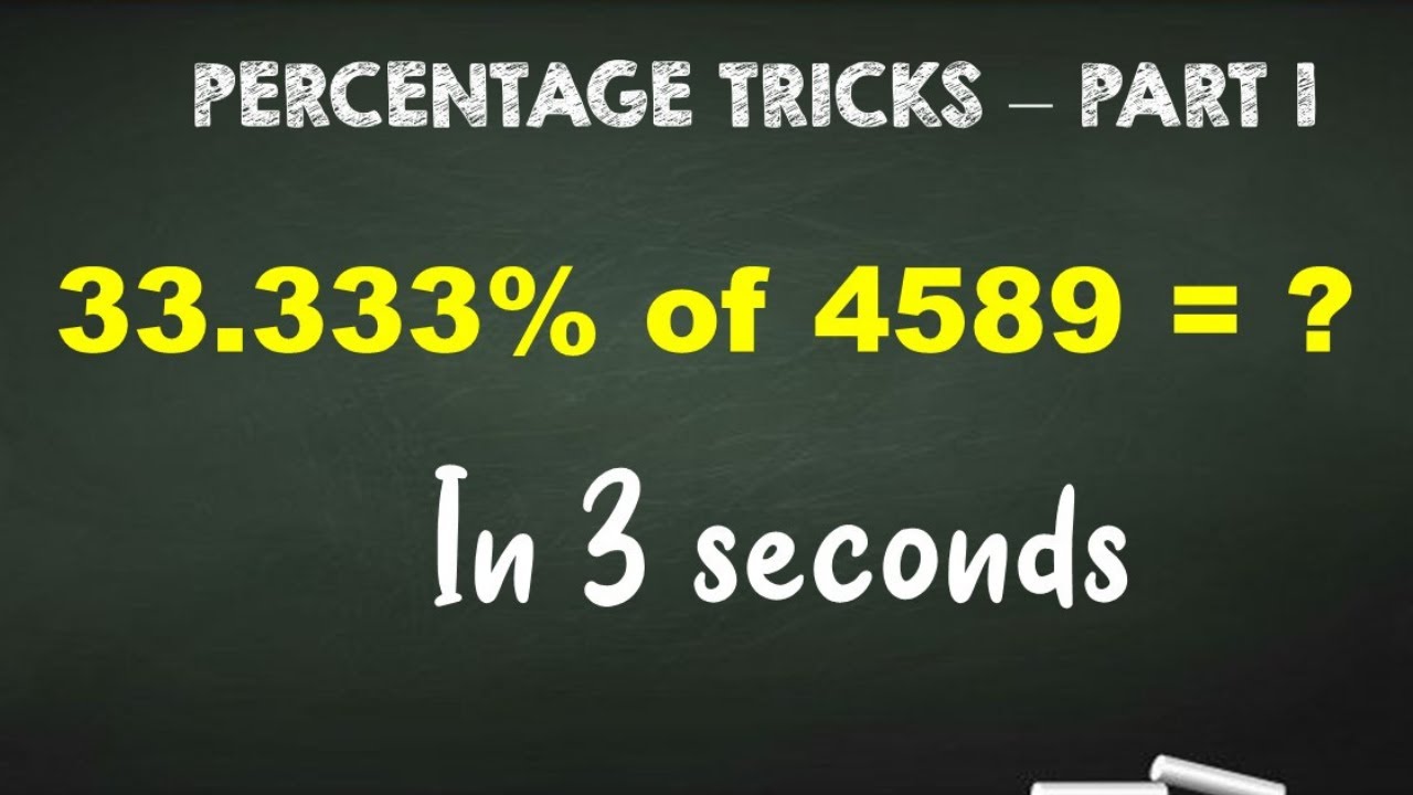 PERCENTAGE TRICKS I Solve percentage mentally I maths tricks I