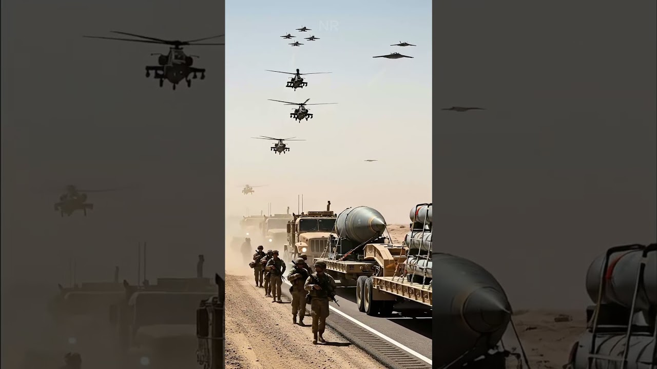 Massive military convoy on the move! Power in 