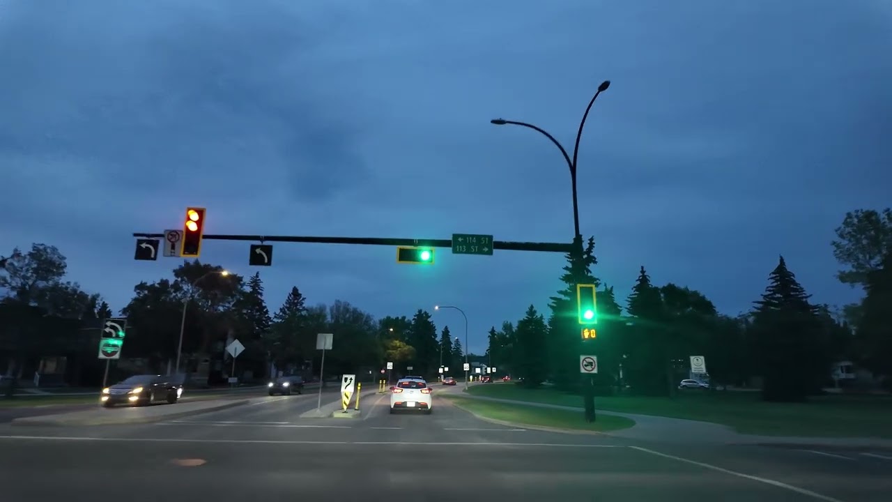 🌃 Edmonton Night Drive | Whitemud Drive to Whyte Avenue | Alberta Canada 4K