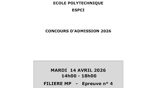 Partie SI - Sujet Polytechnique 2026 CPGE MP : analyse et corrigé