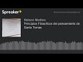 Principios Filosóficos del pensamiento de Santo Tomás