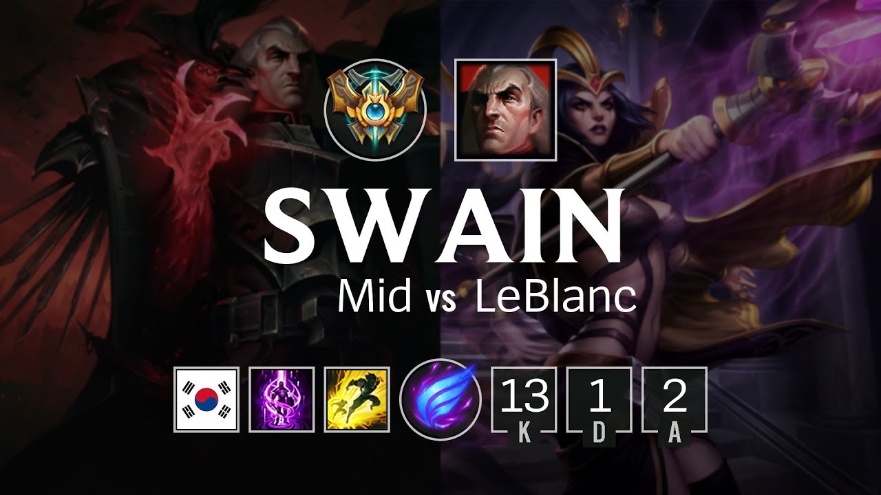 Swain Mid vs LeBlanc - KR Challenger Patch 8.8