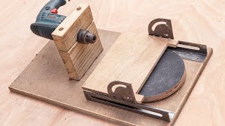 Practical inventions and Crafts from High Level Handyman | Bench Sander Made from Drillmachine