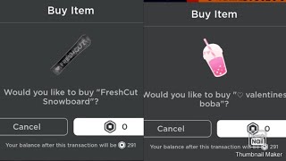 Sniping The "Freshcut Snowboard" and "♡valentines boba" ( Roblox UGC Limiteds )
