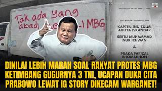 GERAM! PRABOWO LEBIH MARAH MBG DISENGGOL & DINILAI 11/100 DARIPADA 3 PRAJURITNYA GUGUR! | #1188