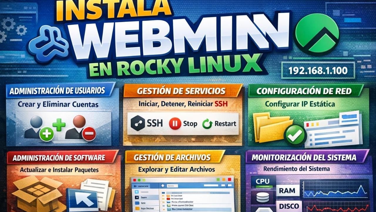 Laboratorio 9.1; Instalación de WEBMIN en ROCKY LINUX. - YouTube