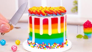 🌈 Wonderful Miniature Rainbow Cake Decorating | Tasty Miniature Colorful Cake Recipe | Tiny Cakes
