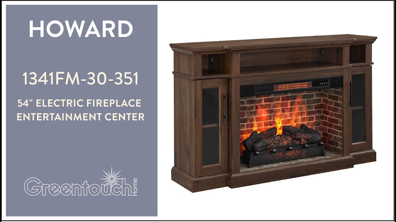 Greentouch Home Howard 54" Brown Walnut Electric Fireplace at Menards