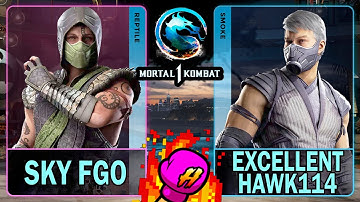 MK1 Sky FGO (REPTILE) VS Excellent Hawk114 (SMOKE)🥊Mortal Kombat 1🥊4K 60ᶠᵖˢ