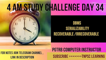 PGTRB COMPUTER INSTRUCTOR |DBMS CONFLICT | RECOVERABLE |IREEVERABLE SCHEDULES | 4 AM DAY 34