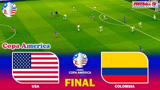 : USA vs COLOMBIA - FINAL COPA AMERICA | Full Match All Goals 2024 | PES Gameplay PC