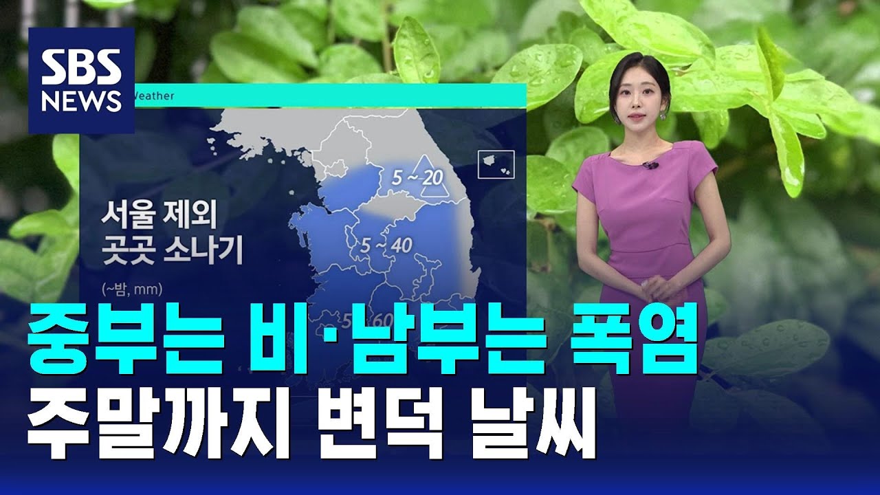 [날씨] 중부는 비·남부는 폭염…주말까지 변덕 날씨 / SBS