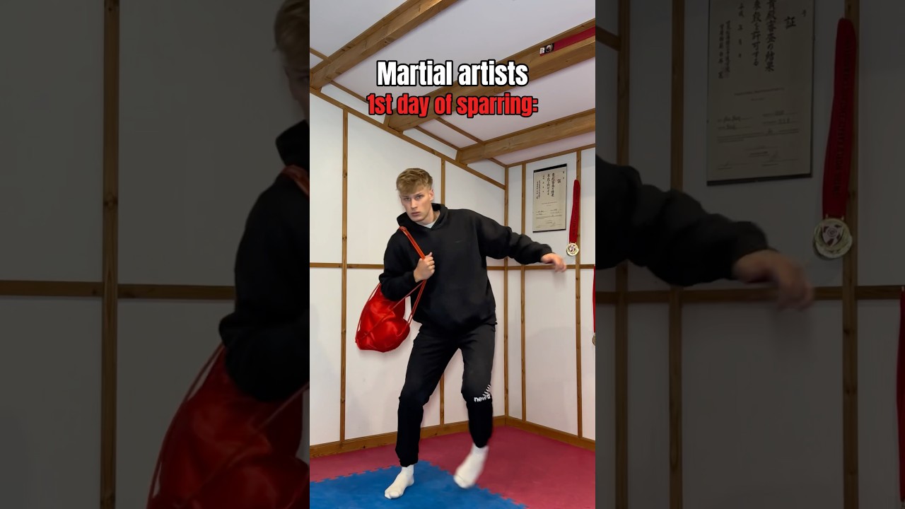 Martial artists on their first day of sparring