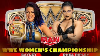 Bayley vs Rhea Ripley Women's Championship Full Match WWE Raw Highlights