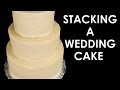How to Make a Wedding Cake: Stacking a 3 Tier Wedding Cake (Part 2) from Cookies Cupcakes and Cardio