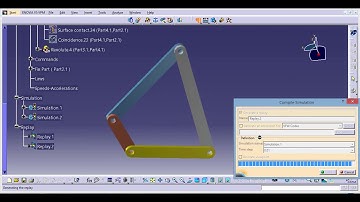 catia v5 assembly and simulation ##48: (four bar crank mechanism)