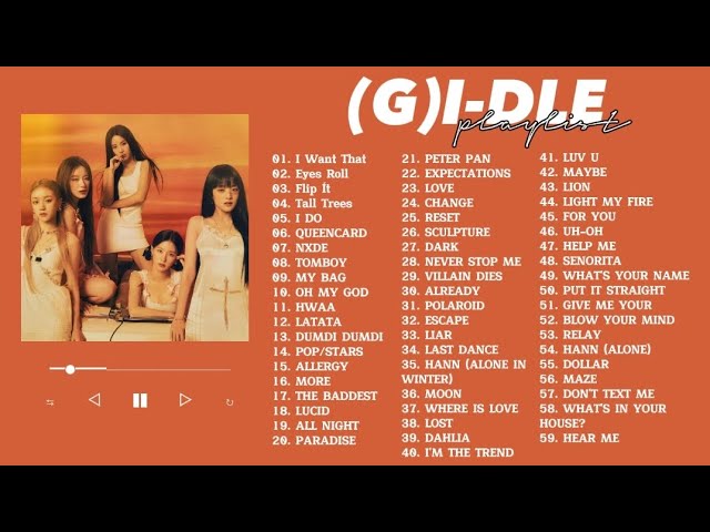 (G)I-DLE ALL SONGS PLAYLIST 2023 (UPDATE) | Tyna Nguyễn class=