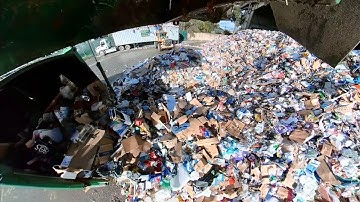 Compilation part 2 Garbage trucks Dumping at transfer station roll off front loader curotto
