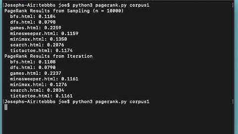CS50 Intro to AI - project2: PageRank