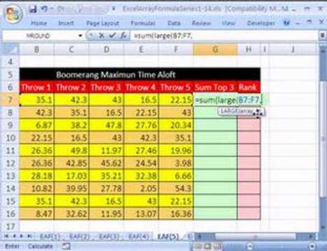 Excel Array Formula Series #5: SUM 3 Largest Values