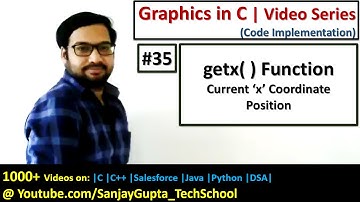 35 Graphics in C | getx( ) function to find out current x coordinate position | by Sanjay Gupta