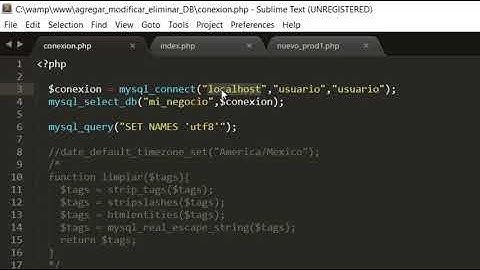 Parte 1 :: Archivo de  conexion :: PHP y Mysql Mostrar Ingresar Eliminar Editar Datos (CRUD)