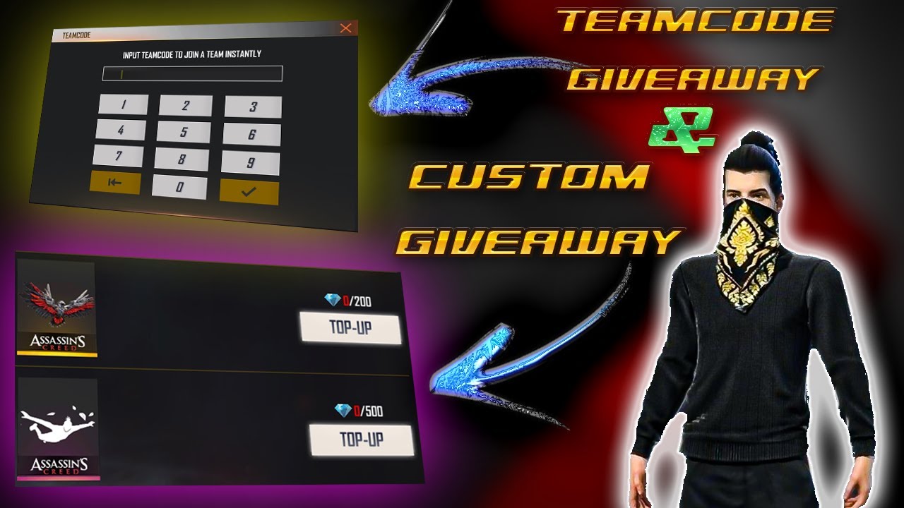 Free Fire Live l Teamcode Giveway l Custom Giveaway l #customgiveaway # ...