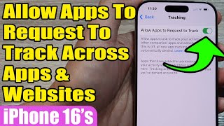 🔒iPhone 16/16 Pro Max: How to Enable/Disable Allow Apps To Request To Track Across Apps & Websites
