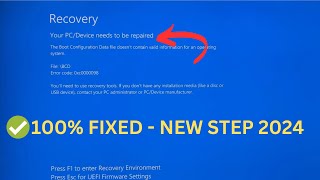 your pc/device need to be repaired bcd error code 0xc0000098\ error code 0xc000000f windows 10 \11