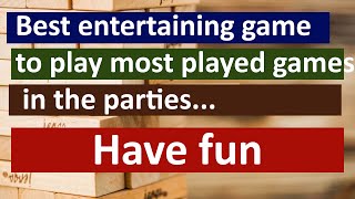 Best indoor games for parties..