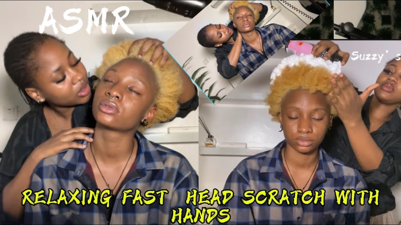 ASMR💫RELAXING FAST HEAD SCRATCH WITH HANDS 