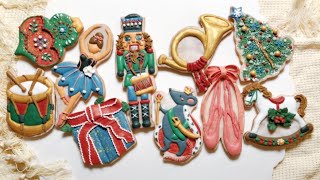 🎄10 Christmas Nutcracker Cookies~Satisfying Cookie Decorating with Royal Icing~Vintage Cookie Art