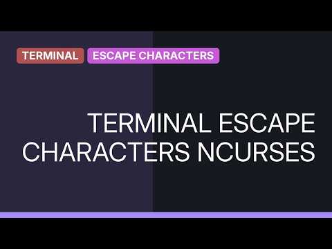 Unix & Linux: The deciphering of ncurses escape sequences