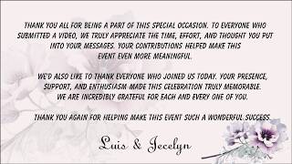 Messages for Luis & Jecelyn on their 30th Anniversary