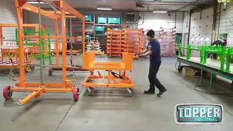 Topper Industrial Walk through Mother Daughter Cart Delivery System utilizing Daughter Rotate Cart