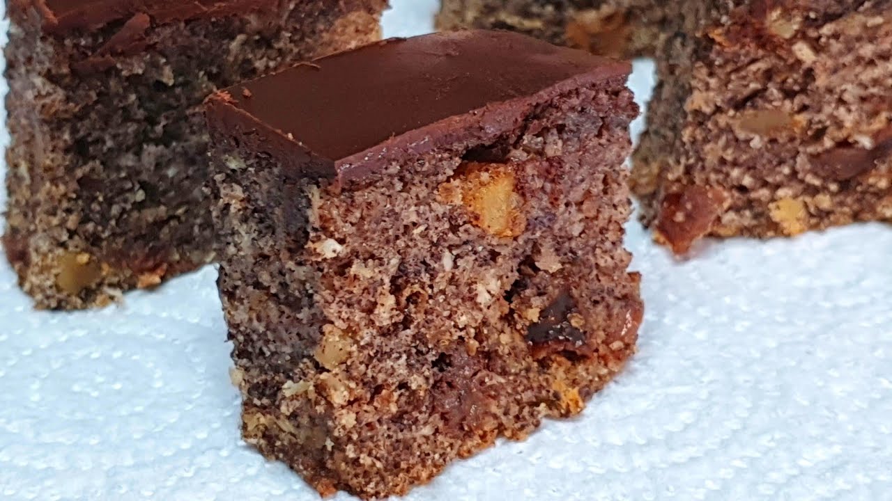 עוגת פרג מהירה פרווה עם ציפוי שוקולדי 